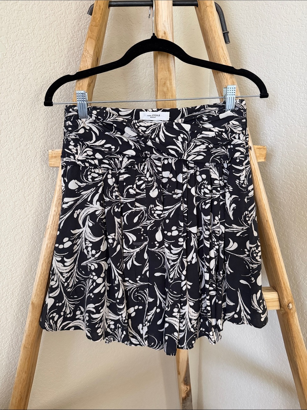 Isabel Marant Etoile Black & White Printed Mini Skirt